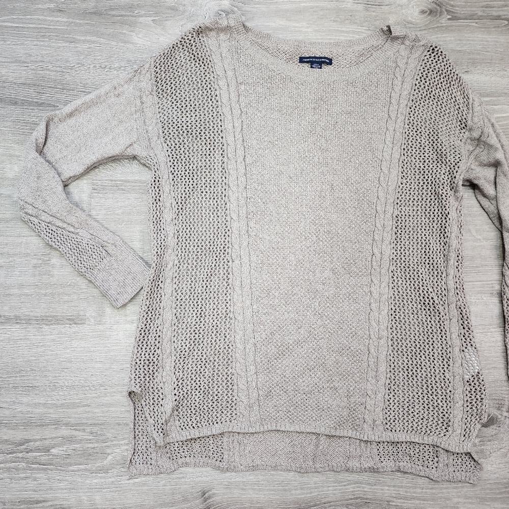 AMERICAN EAGLE OUTFITTERS Brown Knitted Pullover Sweater Medium